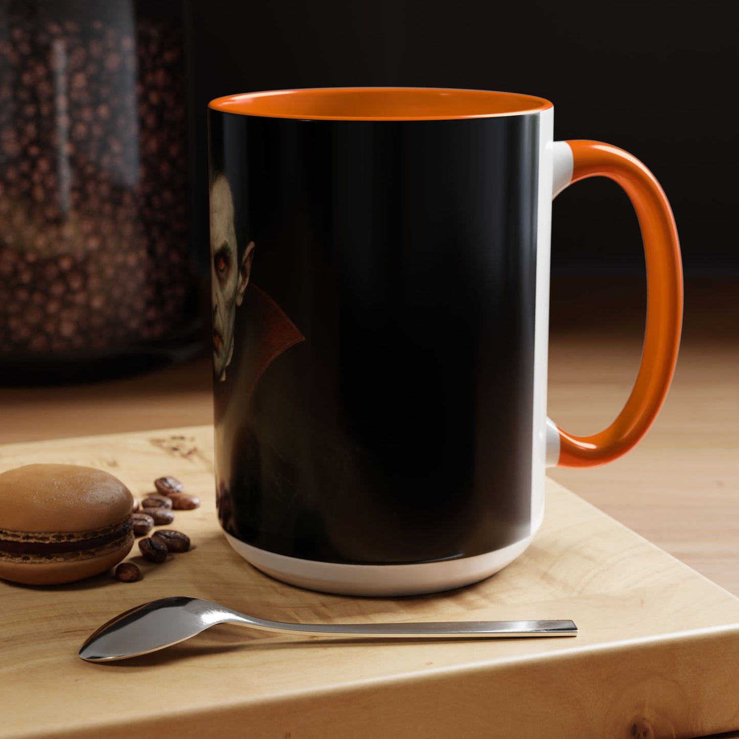 Gothic Dracula Vampire Accent Coffee Mug | Spooky Halloween Gift, Unique Home Decor, Collector's Mug, Coffee Lover's Gift