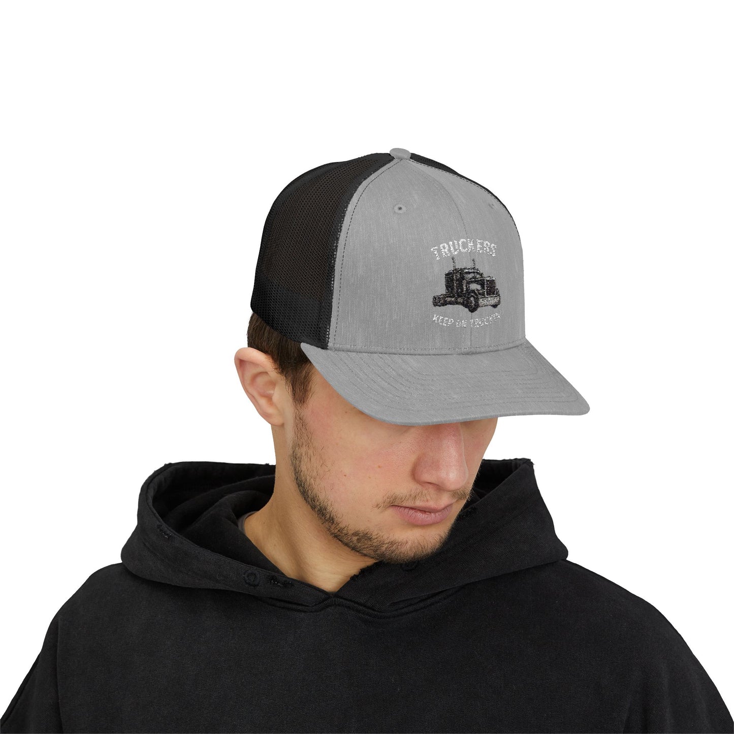Truck Driver Snapback Cap, Mesh Trucker Hat, Cool Casual Hat, Perfect Gift for Drivers, Trucking Enthusiasts, Outdoor Style - TRV
