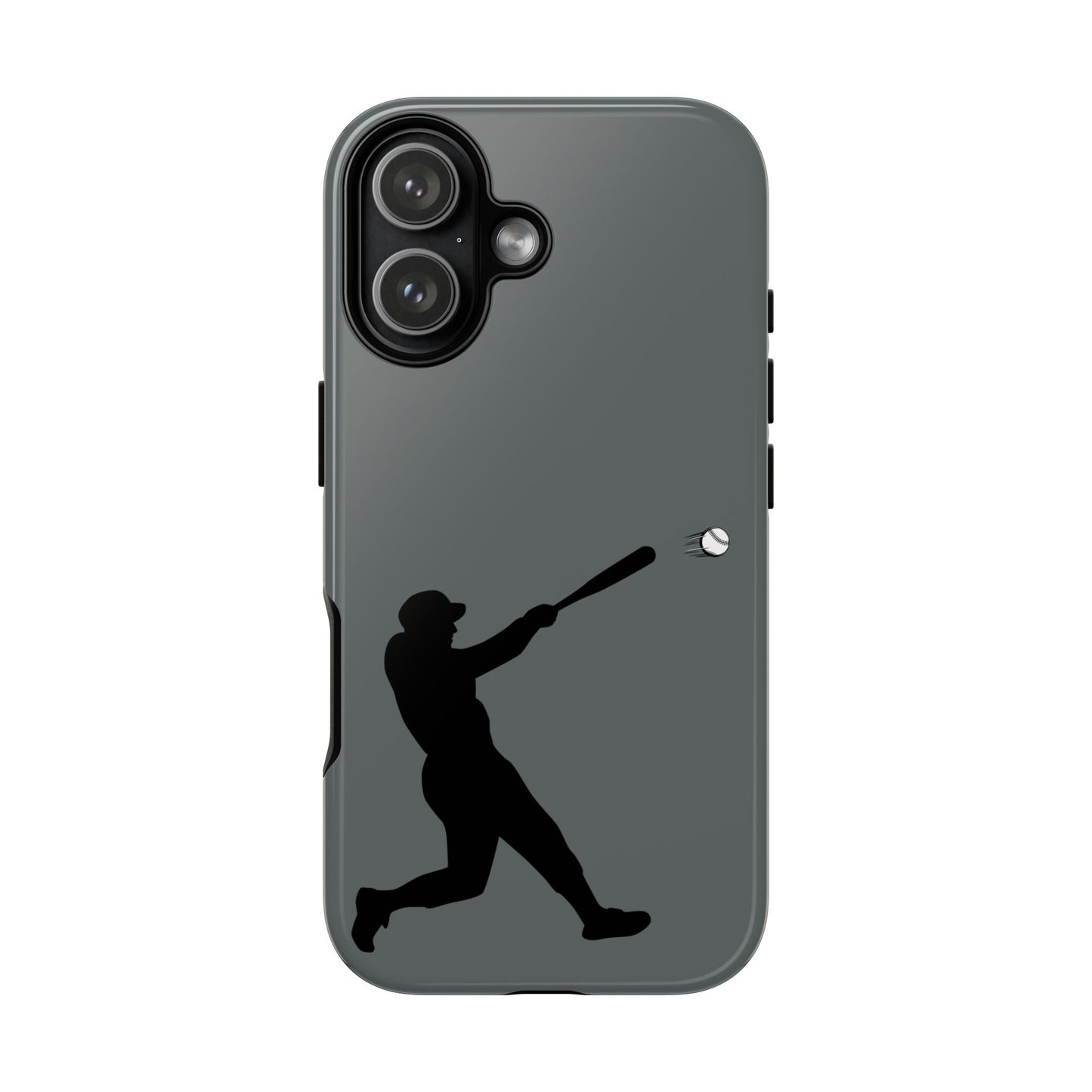 Printify baseball batter phone case, tough protective smartphone cover featuring a baseball player design for fans.