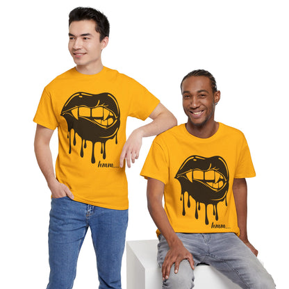Edgy Graphic Tee - Dripping Lips Design - Unisex Heavy Cotton Tee
