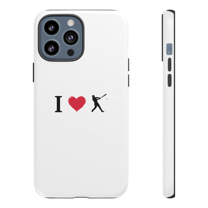 Baseball Love Phone Case, Tough Cases for Sports Lovers, i Heart Baseball Protection, Gift for Players, Cute Sports Case - TRV