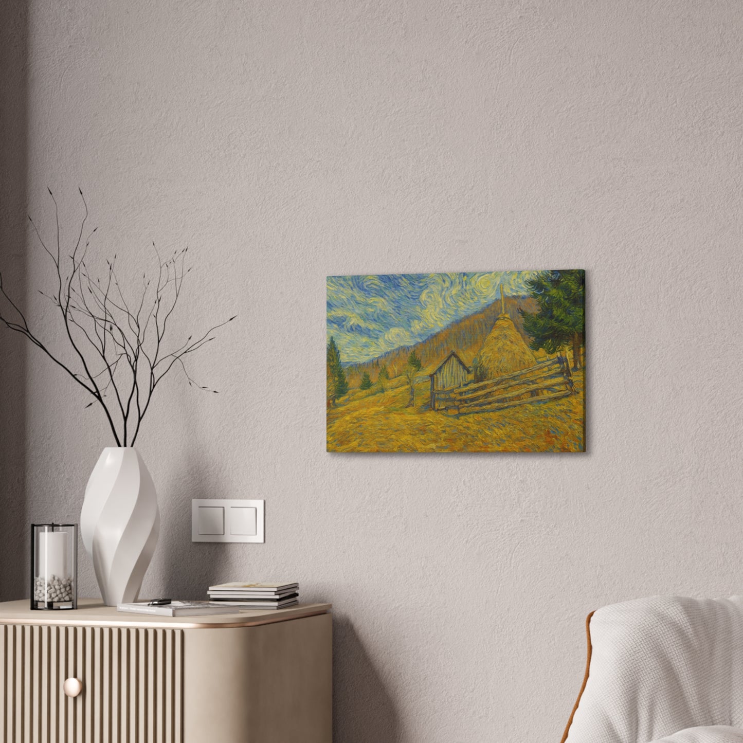 Vincent Van Gogh Inspired Canvas Print, Rustic Home Decor, Wall Art, Gift for Art Lovers, Country Landscape, Unique Art Piece - TRV