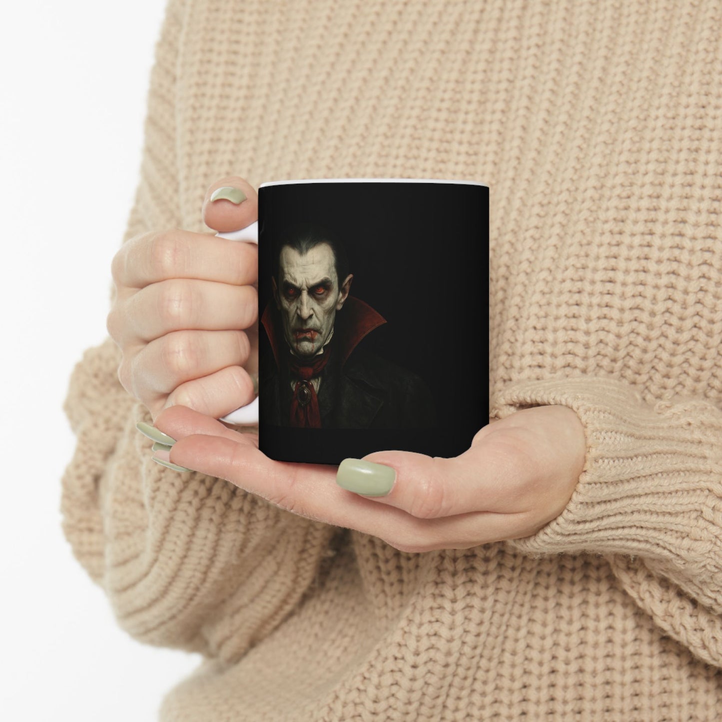 Gothic Dracula Vampire Ceramic Mug, Perfect for Halloween, Spooky Gifts, Coffee Lovers, Home Decor, 11oz & 15oz Sizes