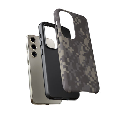 Rugged digital camouflage print phone case by Printify, durable protective cover for smartphones with tough, military-style design.