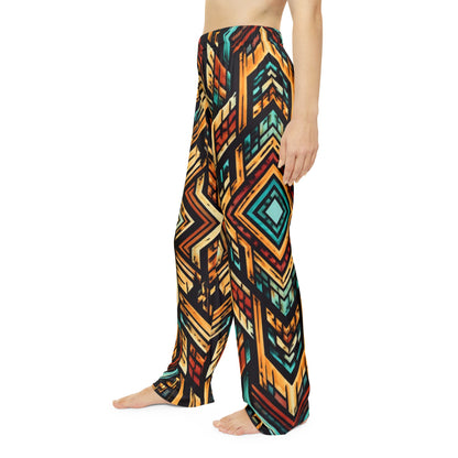 Geometric Tribal Print Pajama Pants | Aztec Pattern Lounge Bottoms