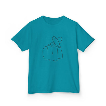 Cute Kids Heavy Cotton Tee - K-Pop Inspired Love Gesture