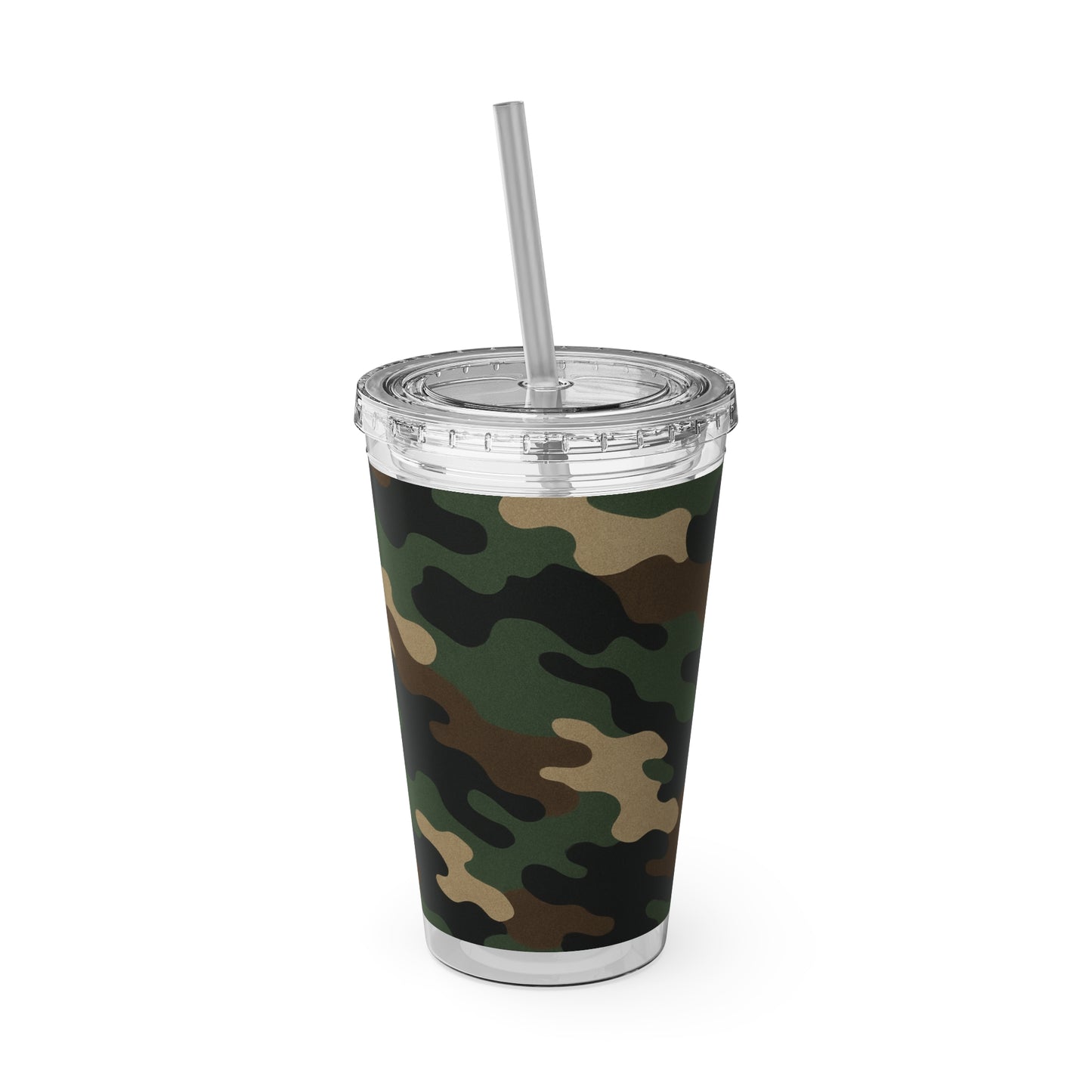 Stylish Camo Tumbler, 16oz Cup with Straw, Perfect for Outdoor Adventures, Gifts for Him, Travel Mug, Eco-friendly Drinkware, Camping - TRV