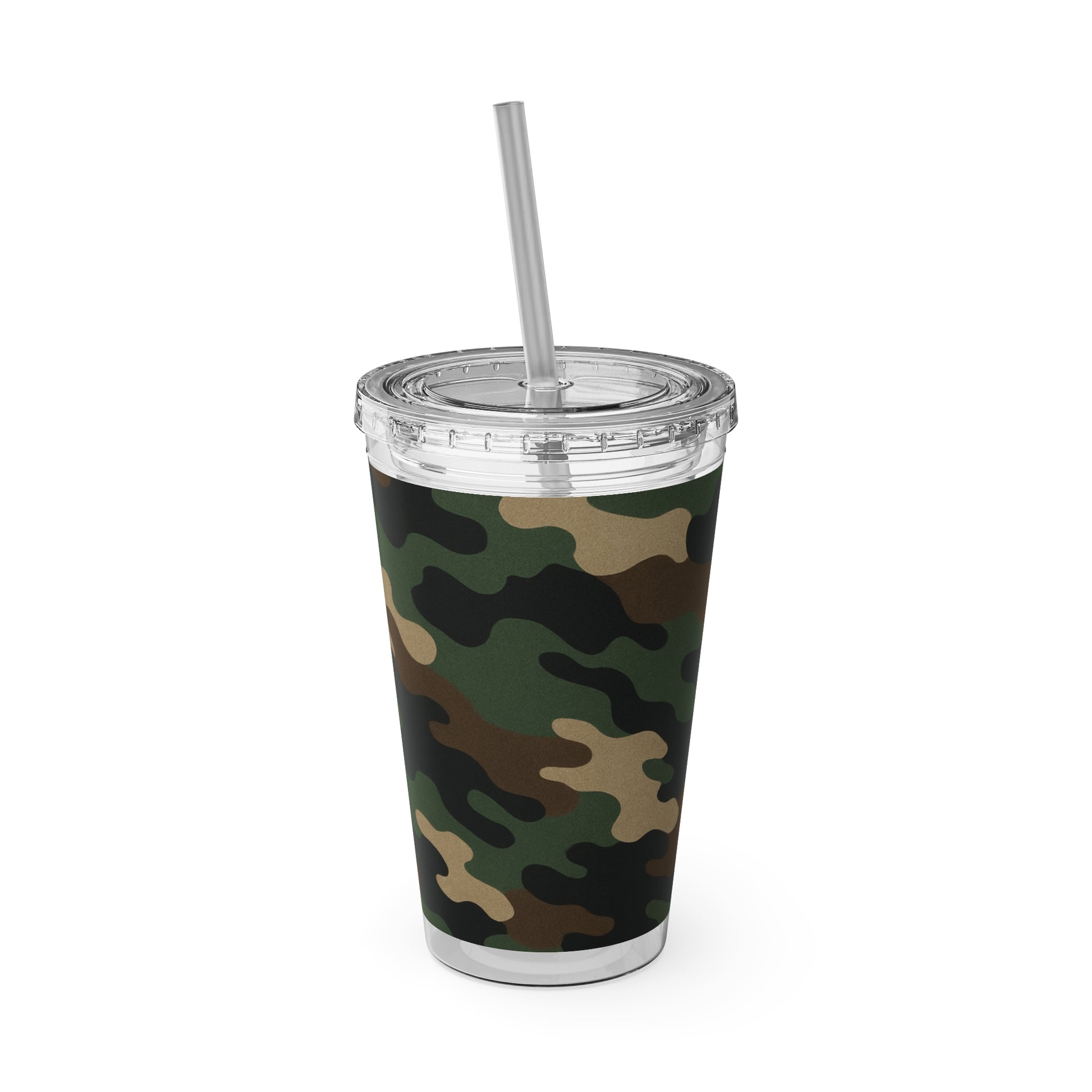 Stylish Camo Tumbler, 16oz Cup with Straw, Perfect for Outdoor Adventures, Gifts for Him, Travel Mug, Eco-friendly Drinkware, Camping - TRV