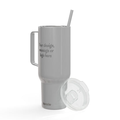Custom engraved 40oz insulated tumbler with handle, lid and straw - view 19