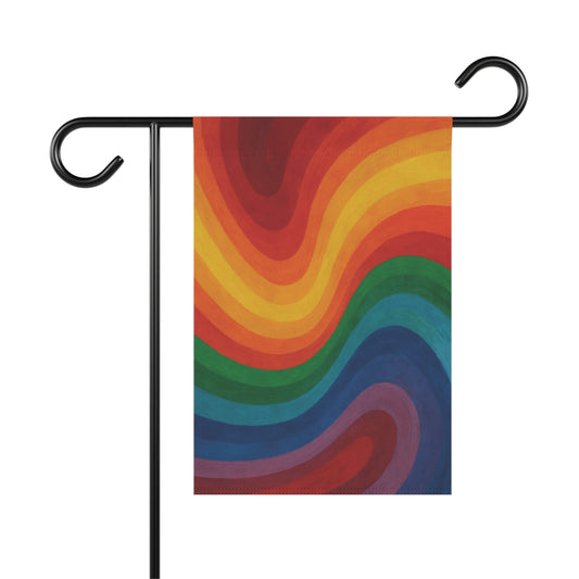 Rainbow Garden Banner, Colorful Outdoor Decor, Summer Yard Flag, Garden Art, Vibrant Home Accent - TRV