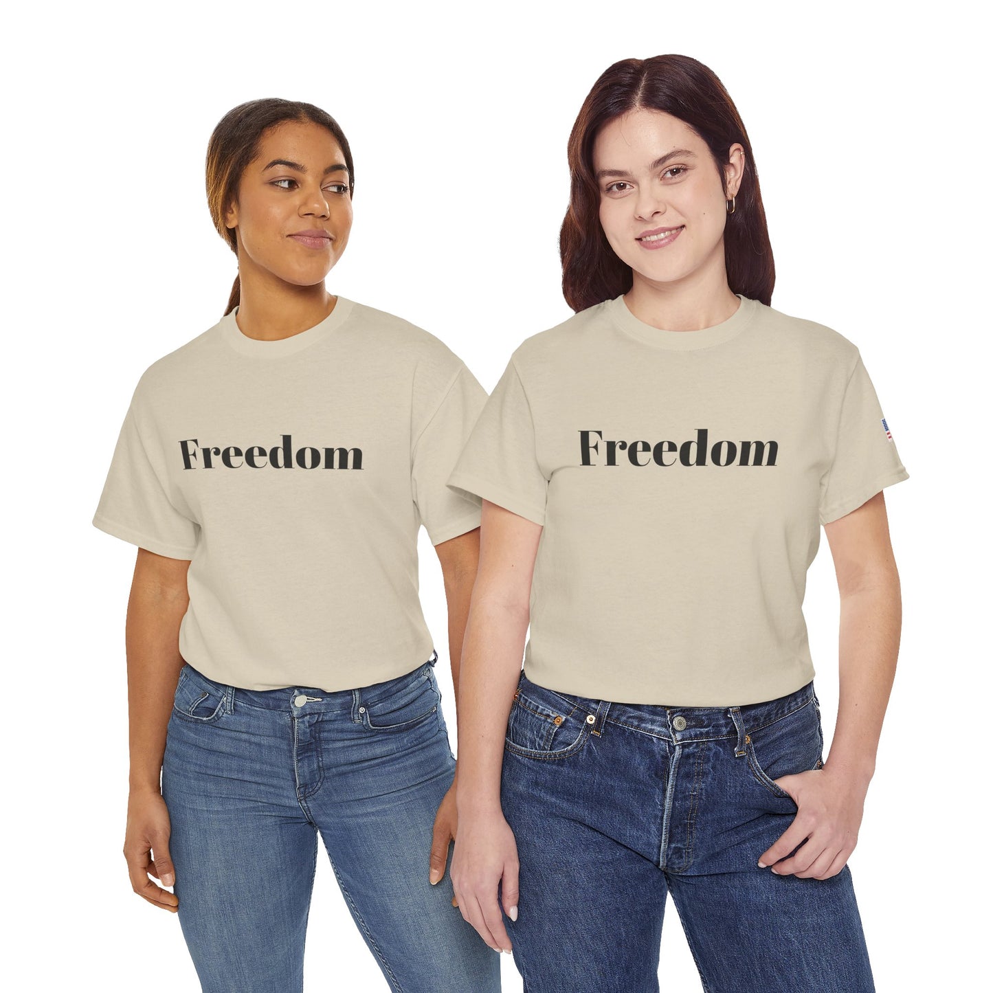 Freedom script tee | T-Shirt, American flag sleeve - TRV