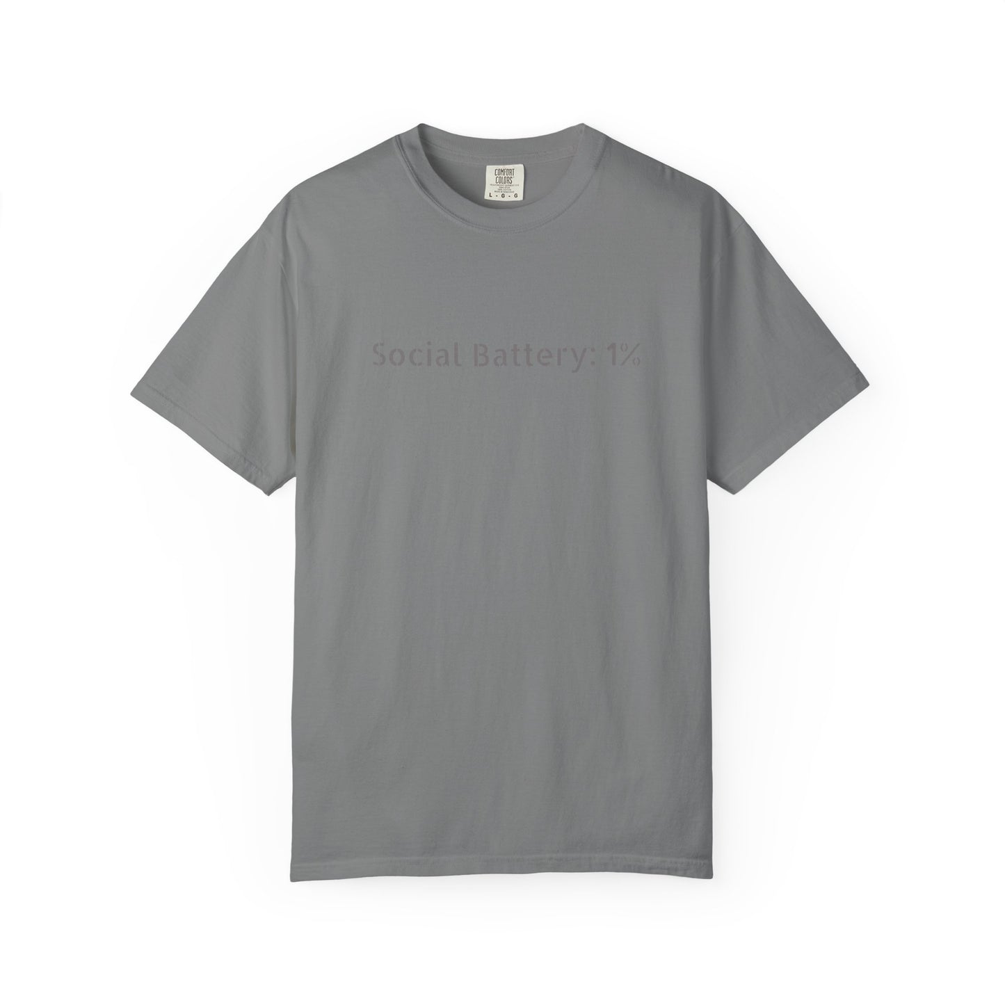 Social Battery 1% T-shirt | Introvert Funny Text Tee