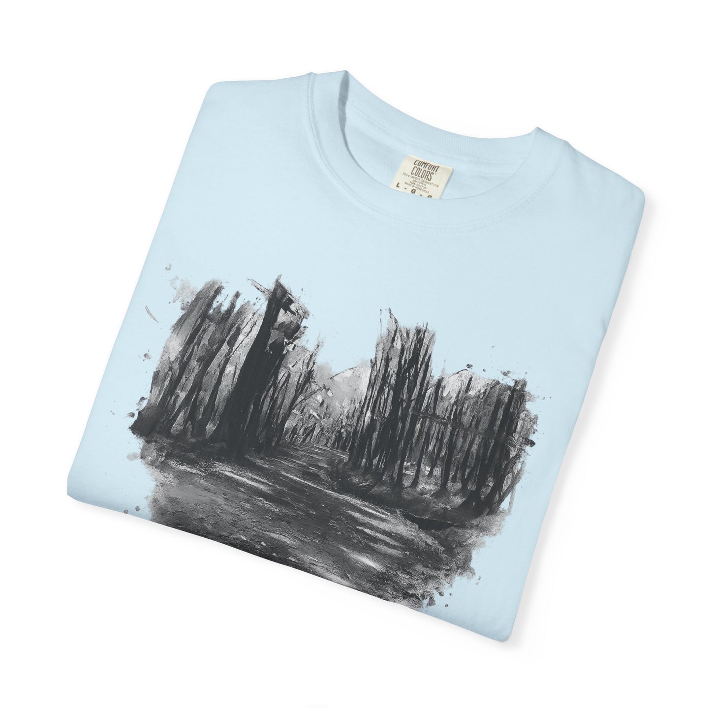 Artistic Forest Scene T-shirt | Nature Lover Gift, Outdoor Adventure Tee, Eco-Friendly Fashion, Vintage Inspired Clothing, Unisex Gift - TRV
