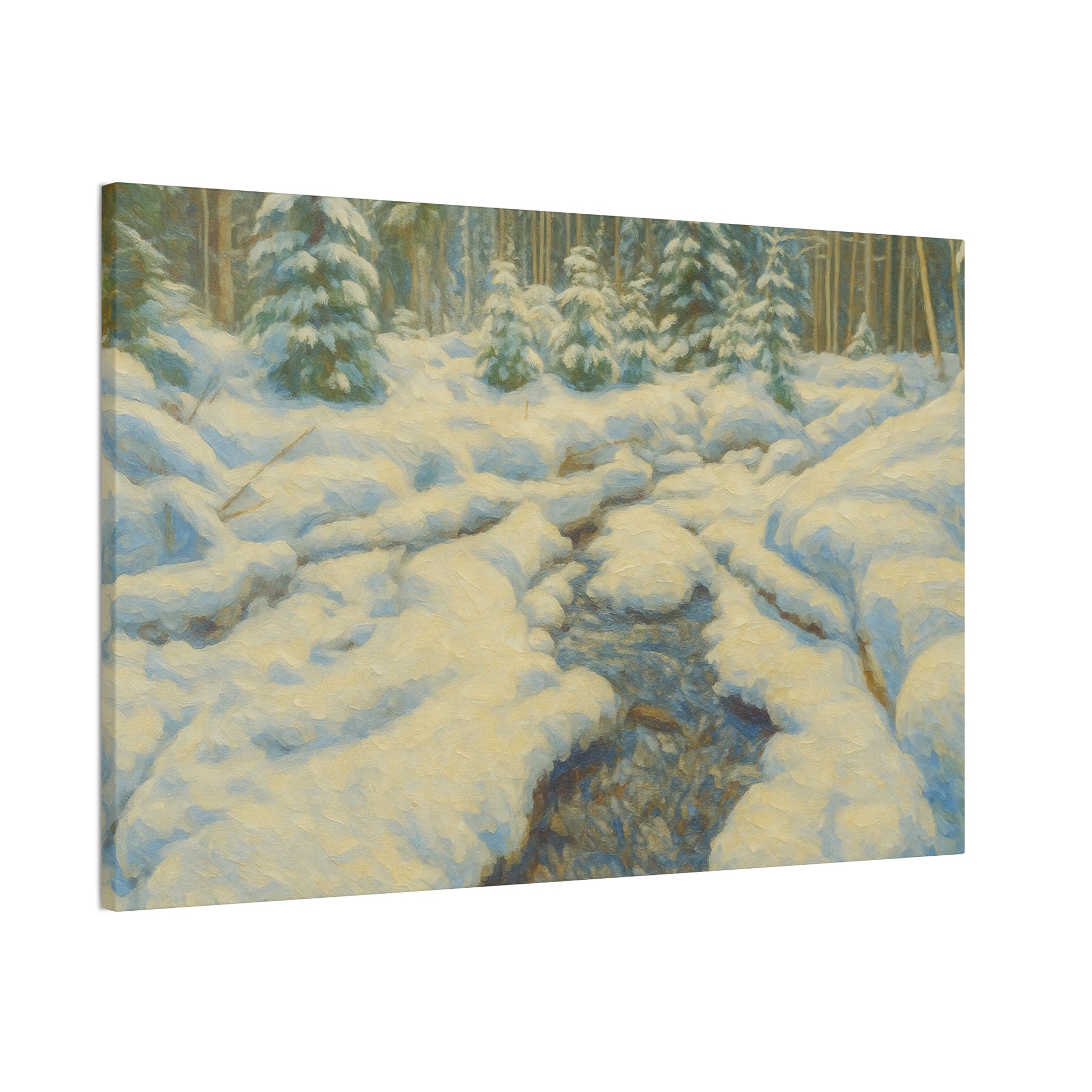Winter Landscape Canvas Art, Nature Decor, Gallery Wall Art, Cozy Home Accent, Winter Wonderland Painting - TRV