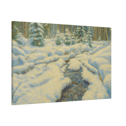 Winter Landscape Canvas Art, Nature Decor, Gallery Wall Art, Cozy Home Accent, Winter Wonderland Painting - TRV