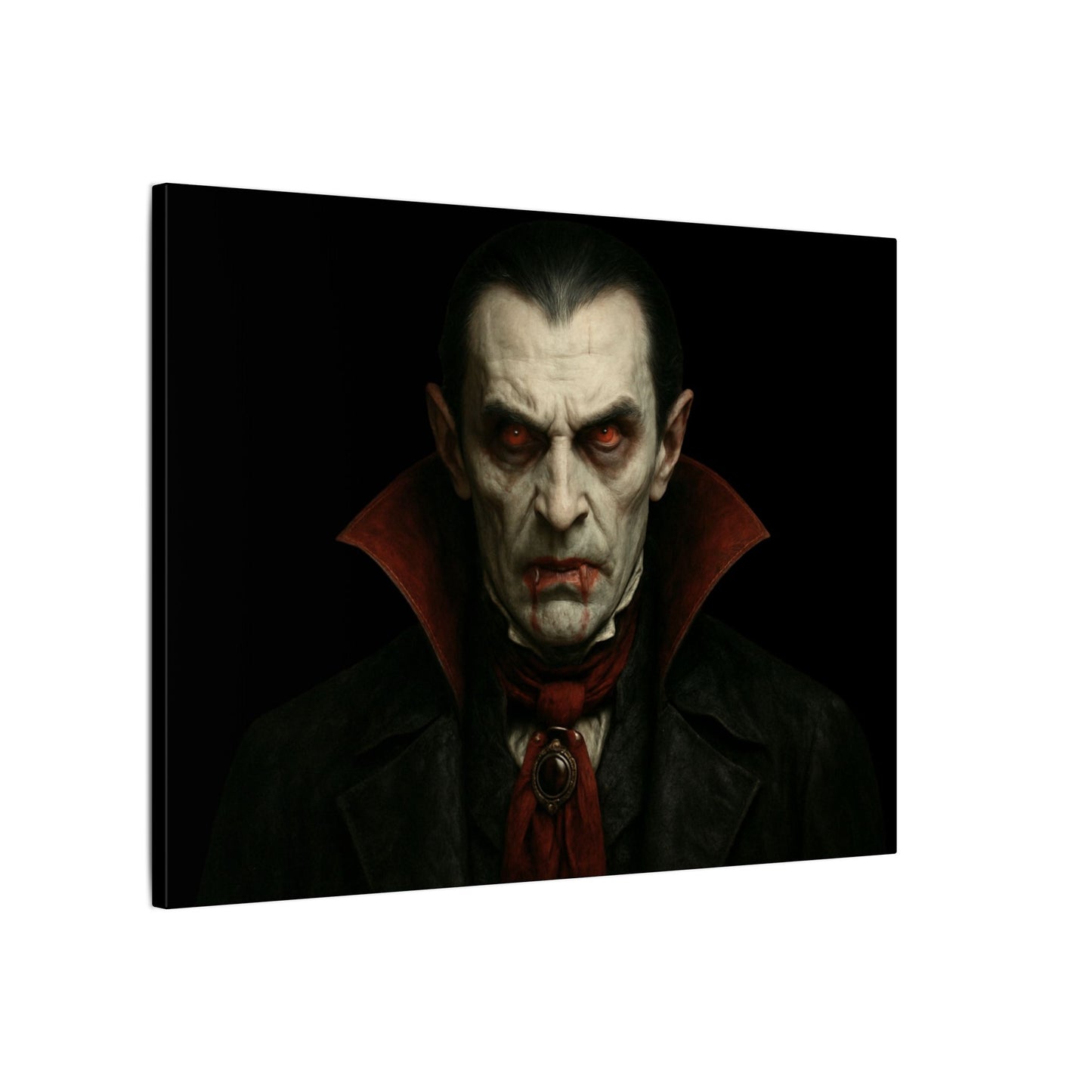 Gothic Vampire Canvas Wall Art, Spooky Decor, Halloween Home Accent, Creepy Art Piece, Horror Themed Gift