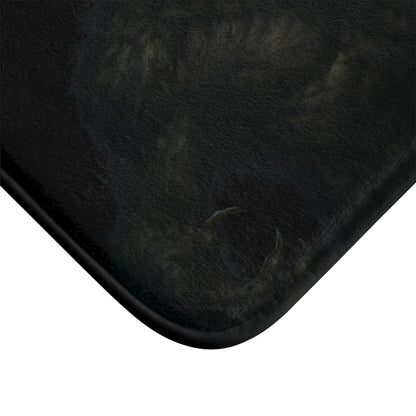Dark Gothic Werewolf bath mat featuring a monster design, soft fabric bathroom rug with a spooky, monster-themed print.