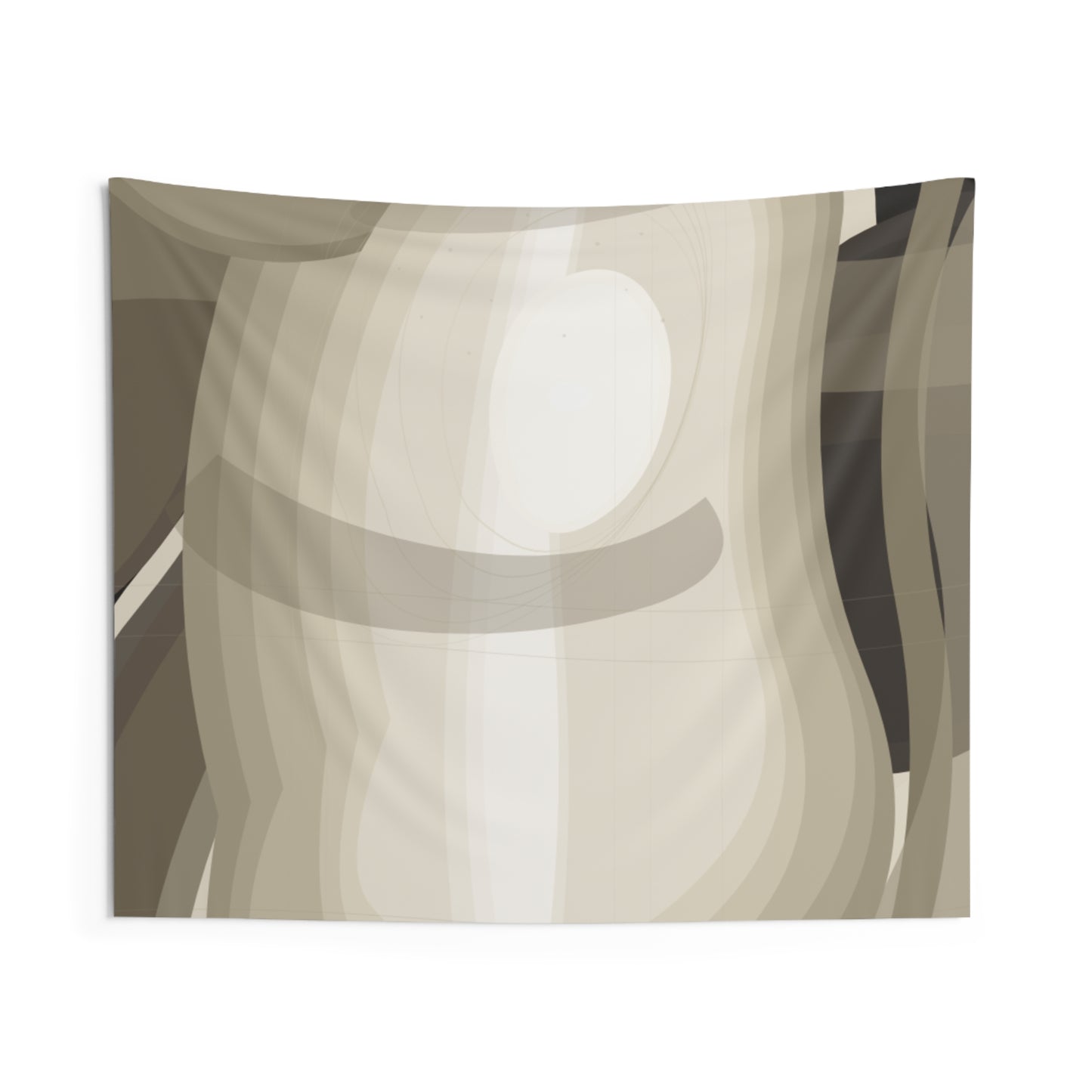 Abstract Neutral Tapestry — Beige Organic Shape Wall Art