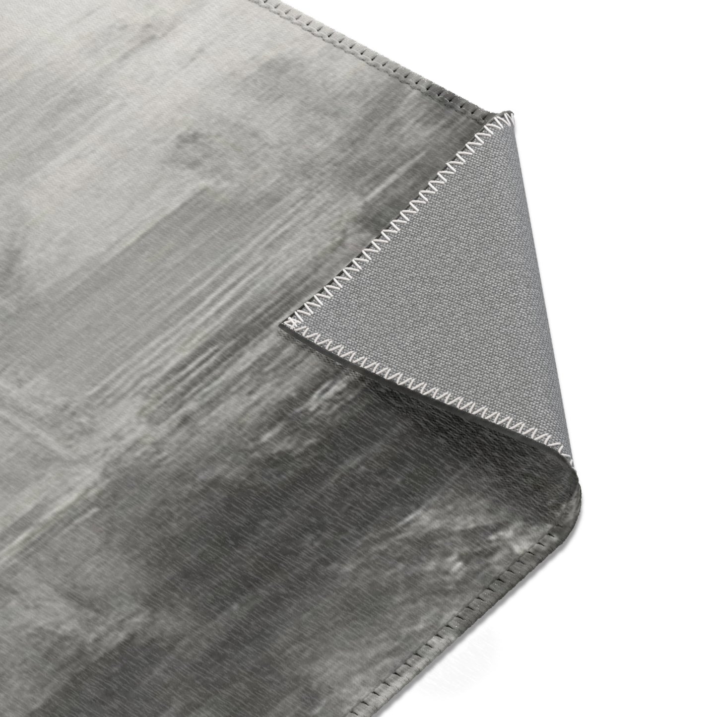 Abstract gray watercolor area rug by Printify, modern neutral design, perfect for living room accents and contemporary decor.