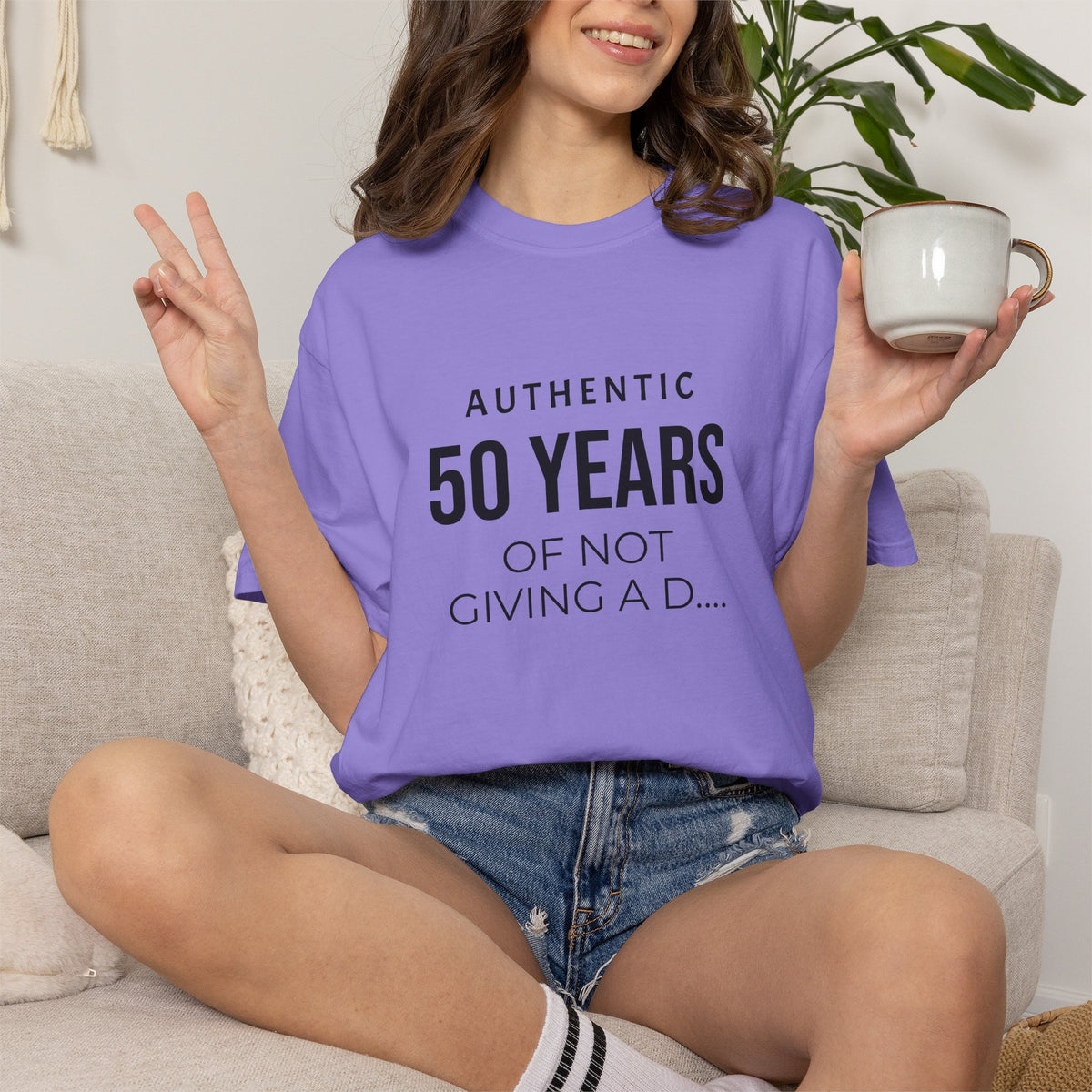 Custom garment-dyed T-shirt by Printify, featuring a soft, colorful fabric and a comfortable fit, perfect for personalized designs.