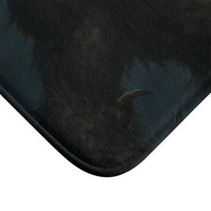 Werewolf Moon bath mat featuring a spooky horror design, printed by Printify, showing a haunting moon and eerie night scene.