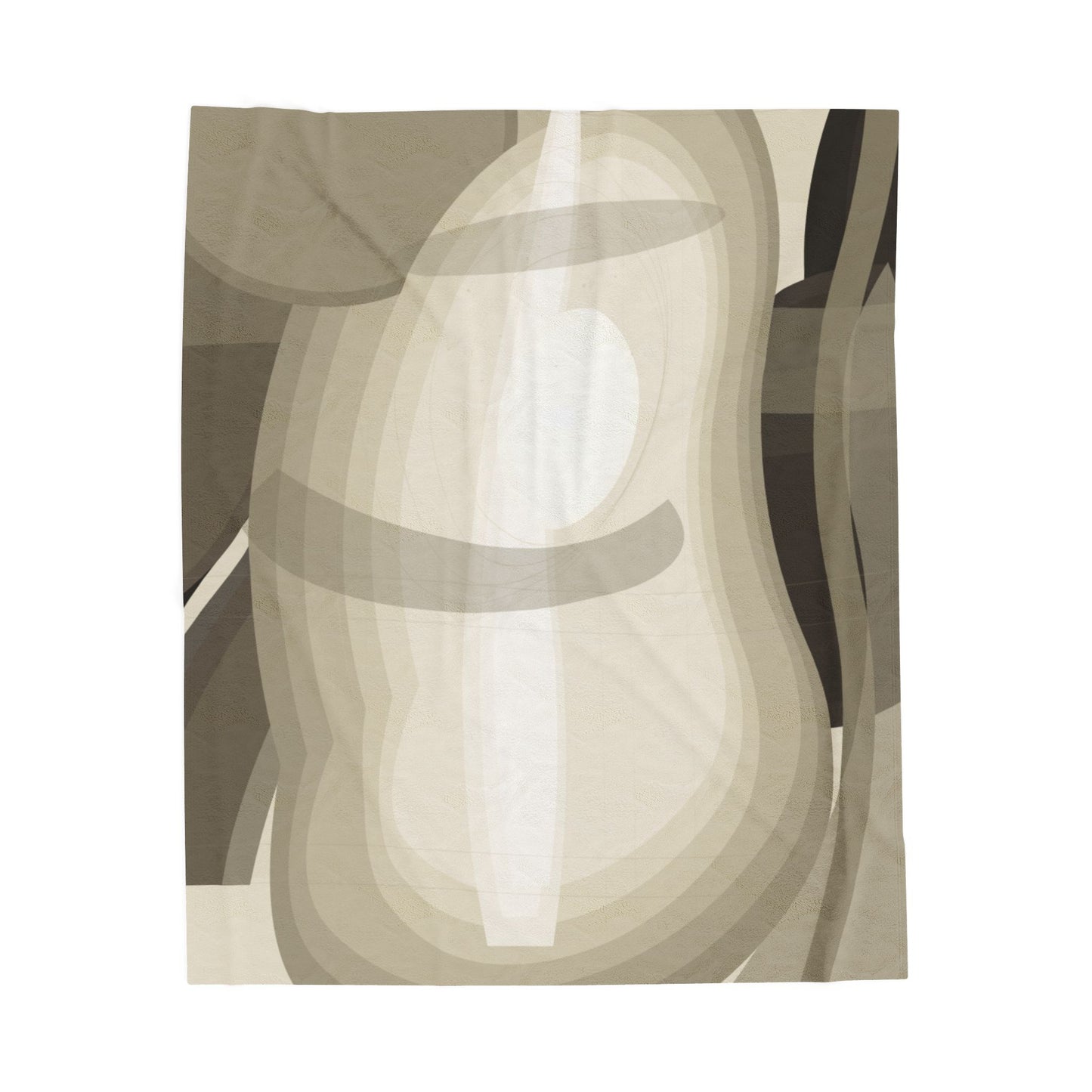 Abstract Neutral Shapes Velveteen Plush Blanket | Modern Minimalist Art