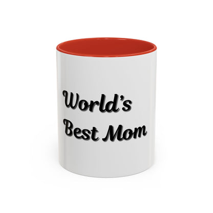 World's Best Mom Accent Coffee Mug - 11oz & 15oz - Perfect Gift for Mother's Day - TRV