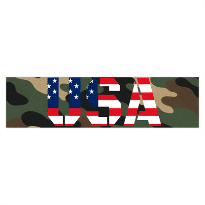 USA Flag Camo Bumper Sticker — Patriotic Military Camouflage Decal