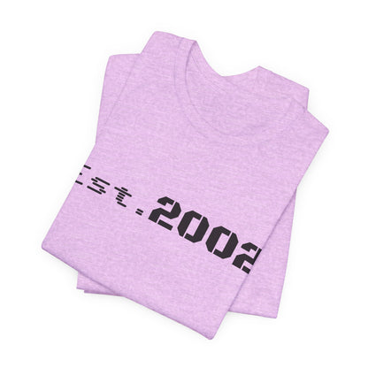 Vintage Est. 2002 T-Shirt by Printify featuring anniversary design and retro style on a comfortable cotton tee.