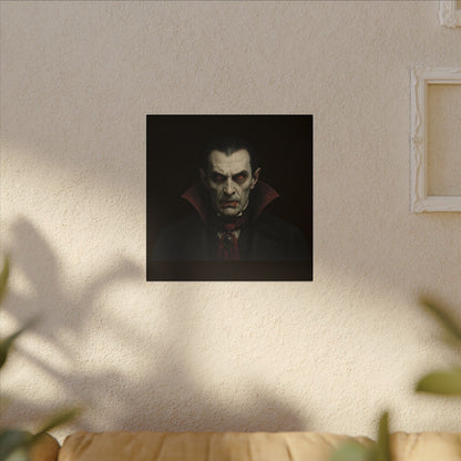 Vampire Portrait Canvas Wall Art – Gothic Dracula Matte Stretched Print