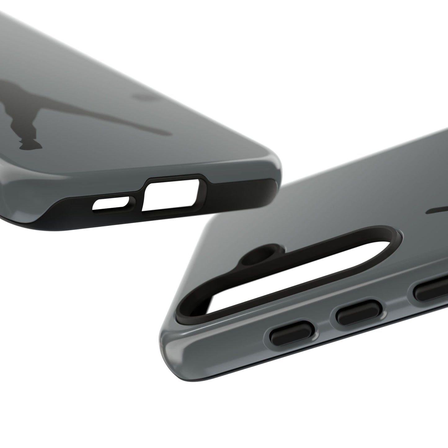 Black baseball silhouette tough phone case for iPhone, protective sporty design by Printify.
