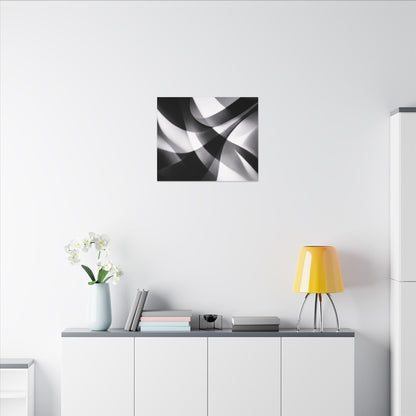 Abstract Black and White Swirl Matte Canvas