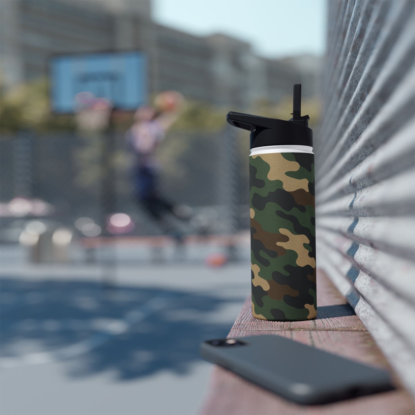 Camo Stainless Steel Water Bottle — Insulated Outdoor Bottle