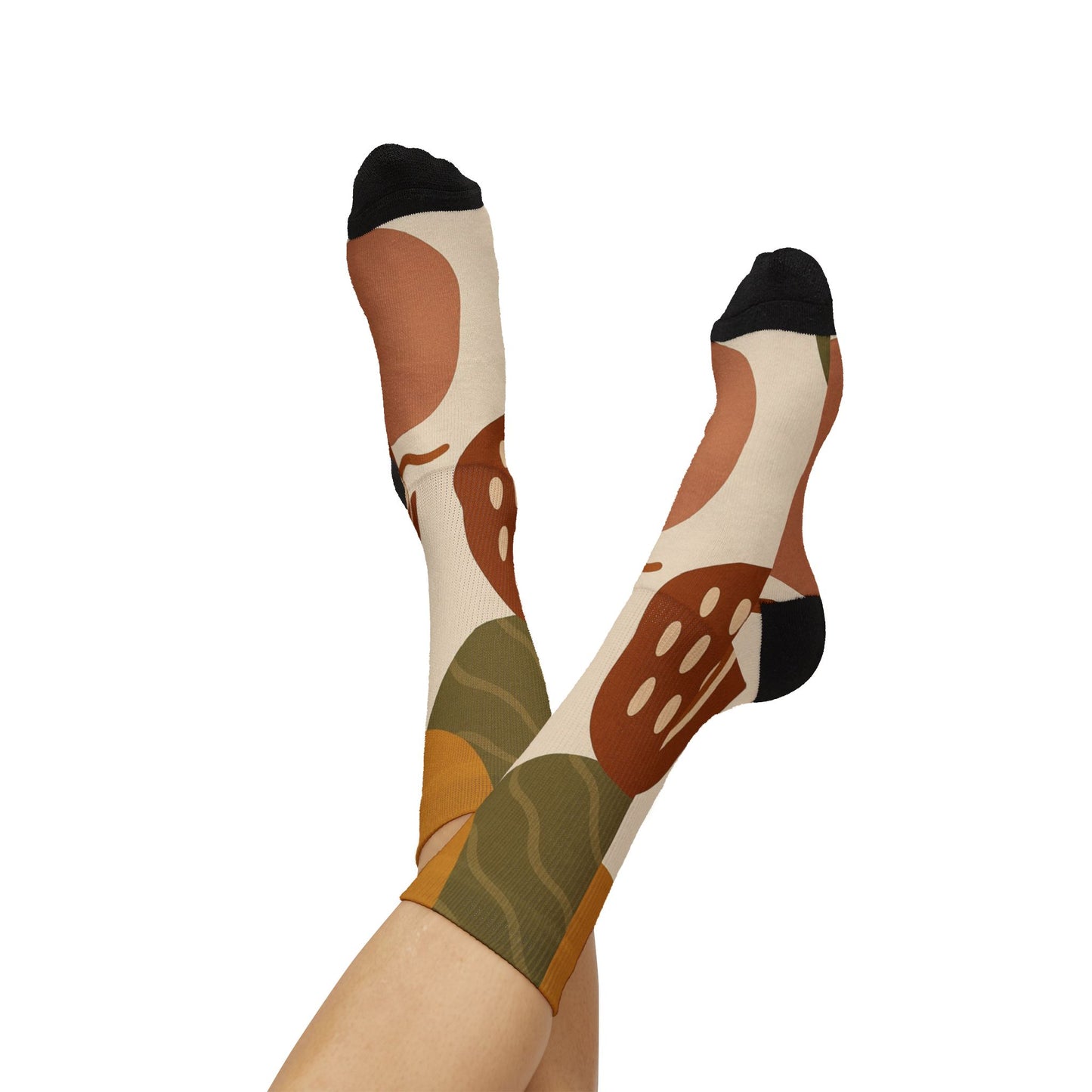 Abstract Floral Pattern Socks | Sublimation Crew Socks