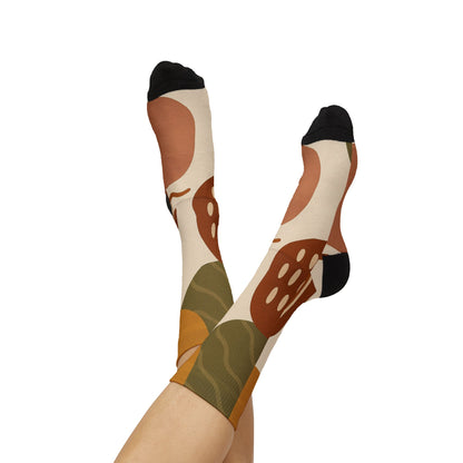 Abstract Floral Pattern Socks | Sublimation Crew Socks