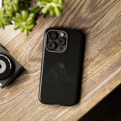 Werewolf Phone Case, Tough Cases, Black Panther Design, Gift for Animal Lovers, Phone Accessories, Fierce Phone Protection - TRV