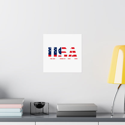 USA Patriotic Wall Art Poster, Red White Blue Home Decor, Fourth of July Decoration, American Flag Art, Independence Day Gift