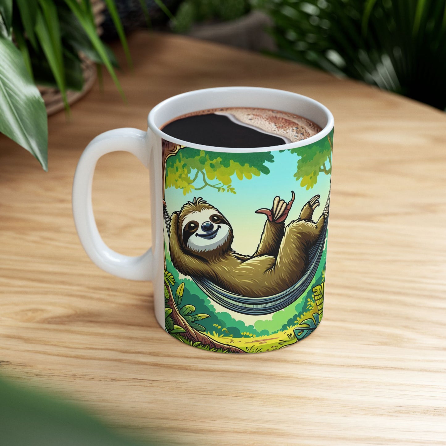 Sloth Lovers Ceramic Mug - Cute Jungle Coffee Cup, Gift for Nature Lovers, Relaxation Mug, Birthday Present, Unique Kitchenware