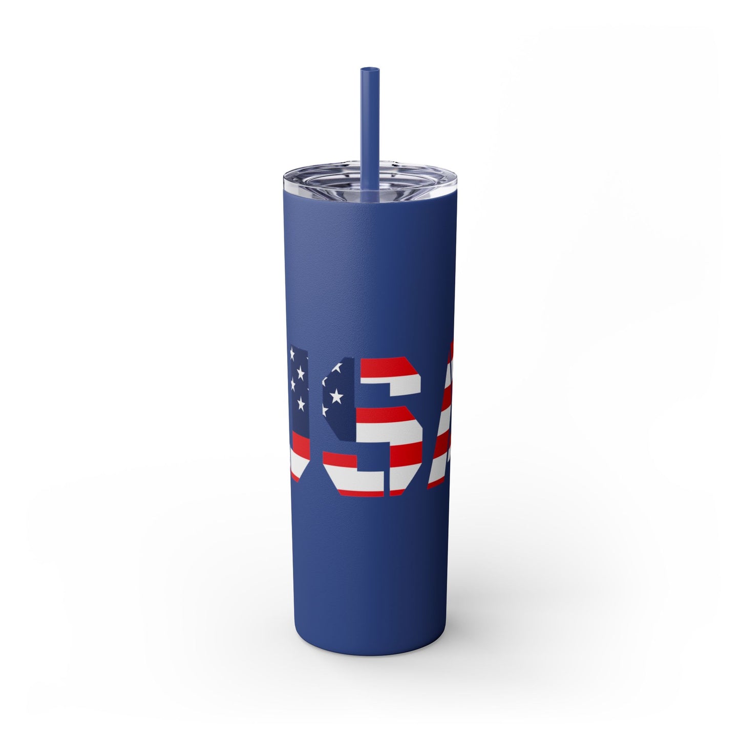 Skinny Tumbler — USA Flag 20oz Straw Tumbler (Patriotic Travel Cup)