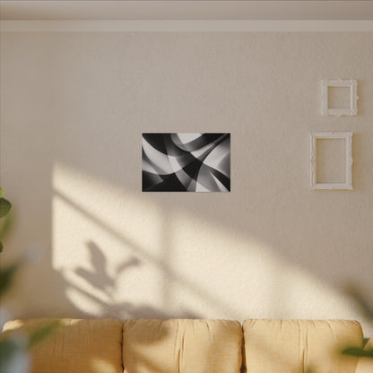 Abstract Black and White Swirl Matte Canvas