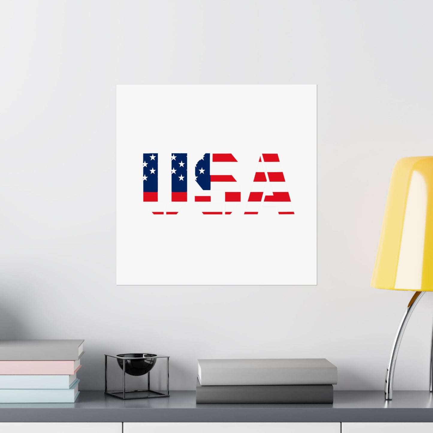 USA Patriotic Wall Art Poster, Red White Blue Home Decor, Fourth of July Decoration, American Flag Art, Independence Day Gift