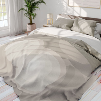 Abstract Neutral Swirls Arctic Fleece Blanket | Minimal Modern Throw