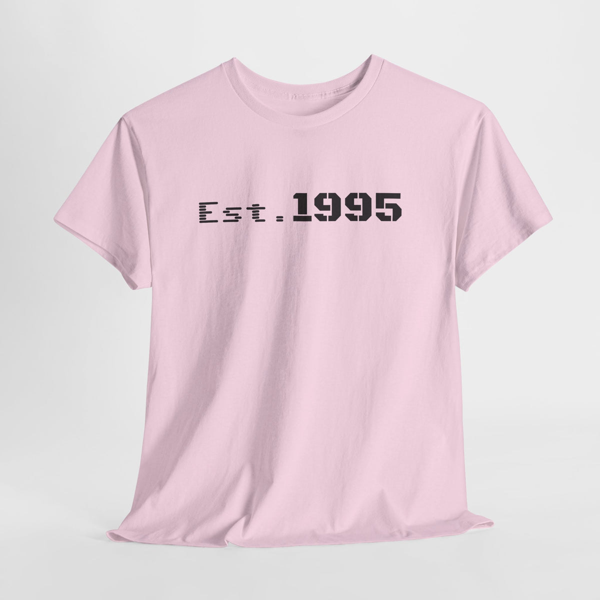 Vintage minimalist Est. 1995 T-shirt by Printify featuring a simple design celebrating the birth year 1995.