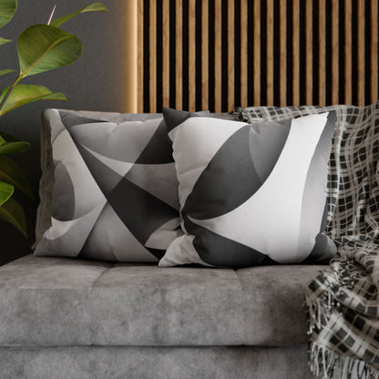 Abstract Black White Wave Pillowcase | Square Pillow