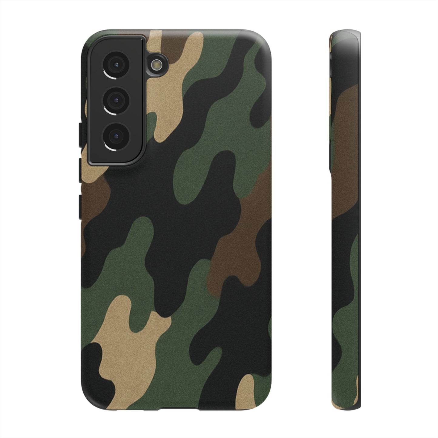 Camo Tough Phone Case in military green with rugged design, protective cover for smartphones, by Printify.