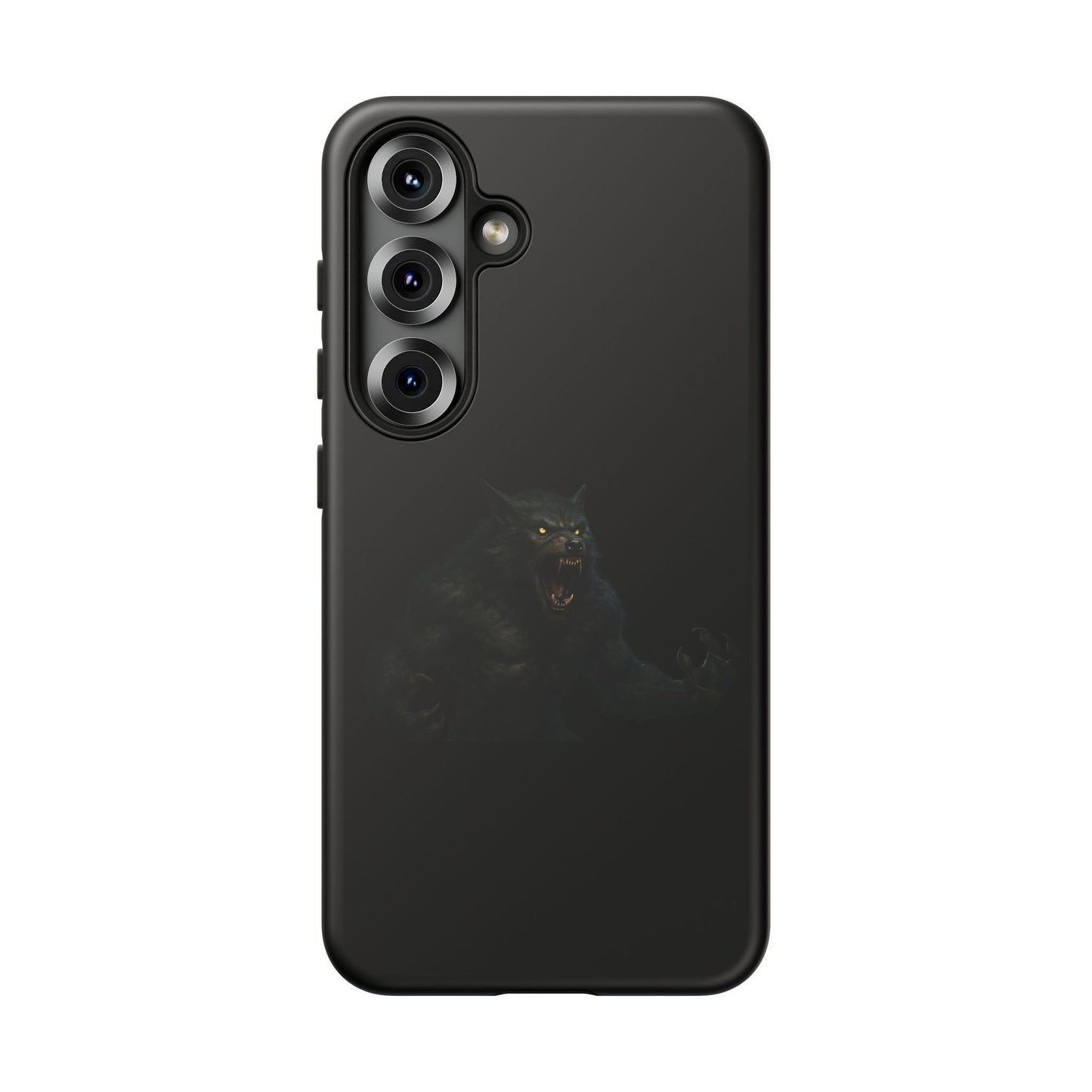 Werewolf phone case with dark monster graphic, tough protective design for smartphones, by Printify.