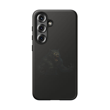 Werewolf phone case with dark monster graphic, tough protective design for smartphones, by Printify.