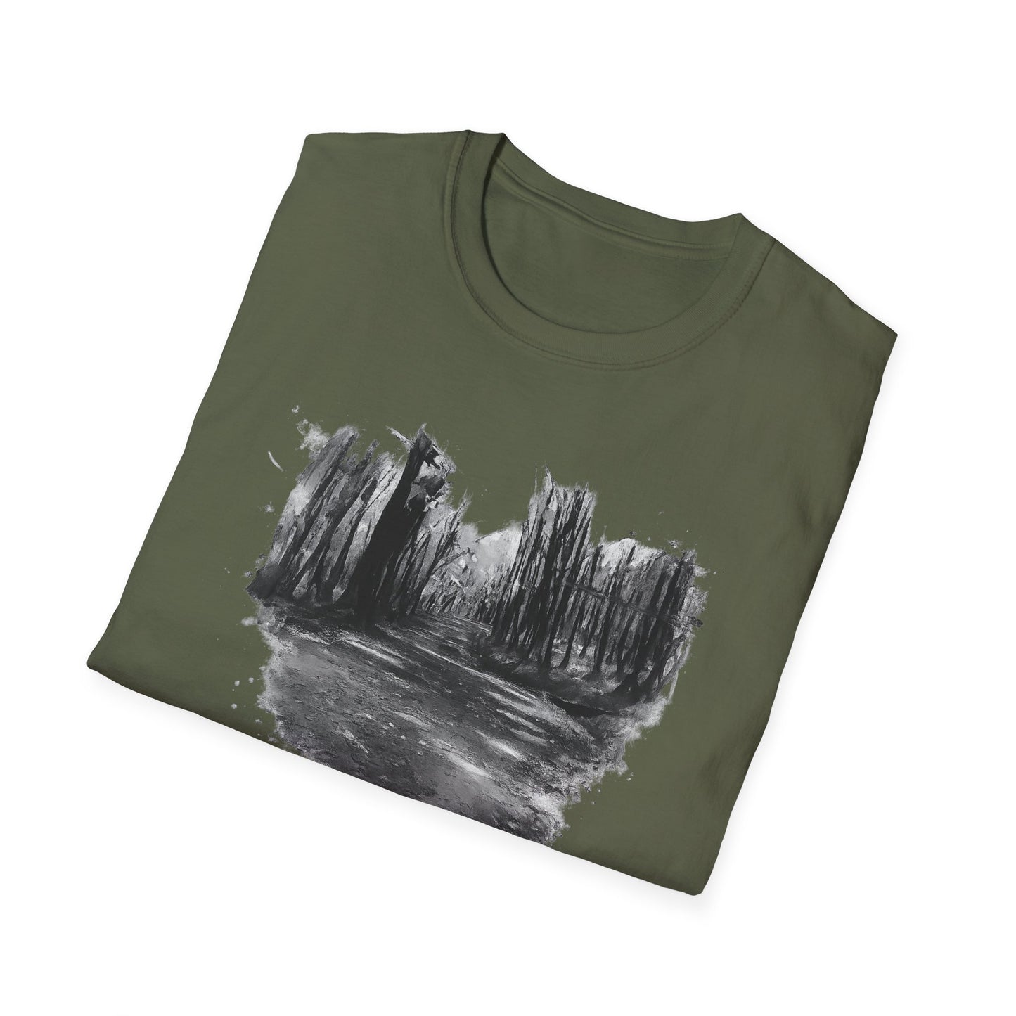 Minimalist Nature-Inspired Unisex Softstyle T-Shirt, Casual Wear, Everyday Style, Gift for Nature Lovers, Eco-Friendly Fashion