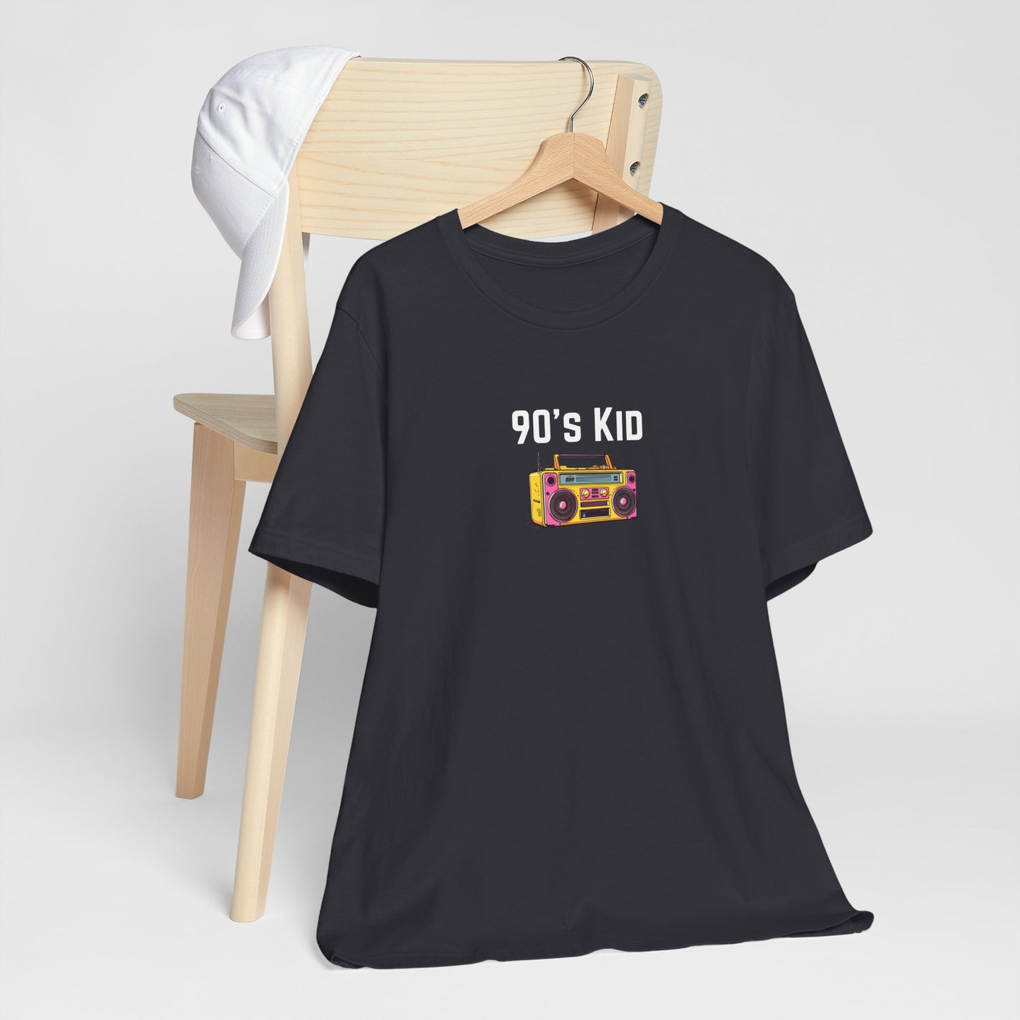 Retro Boombox Tee — 90s Kid Graphic T-Shirt