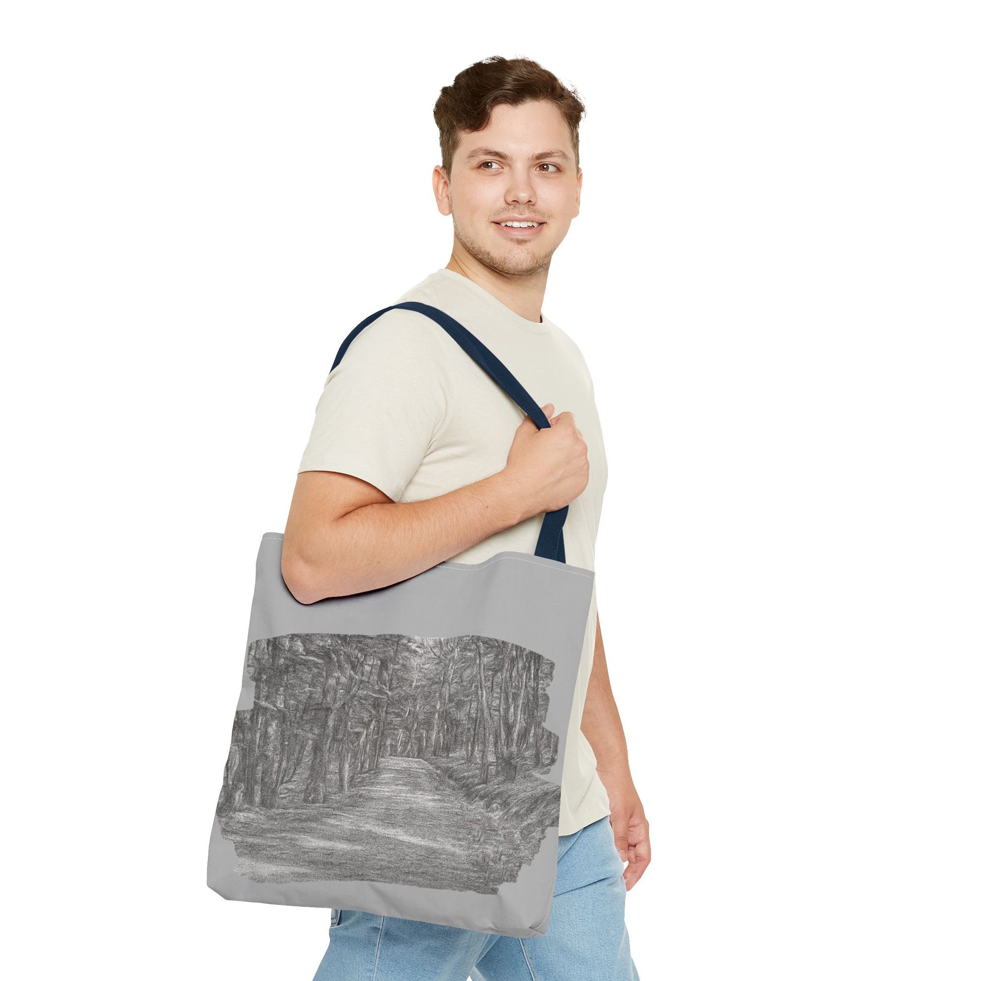 Scenic Path Tote Bag, Reversible Tote, Eco-Friendly Shopper, Outdoor Adventure Bag, Gift for Nature Lovers, Stylish Carryall - TRV